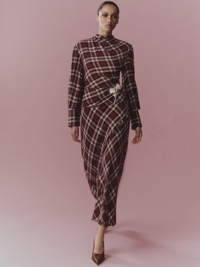 Plaid Gauze Top
