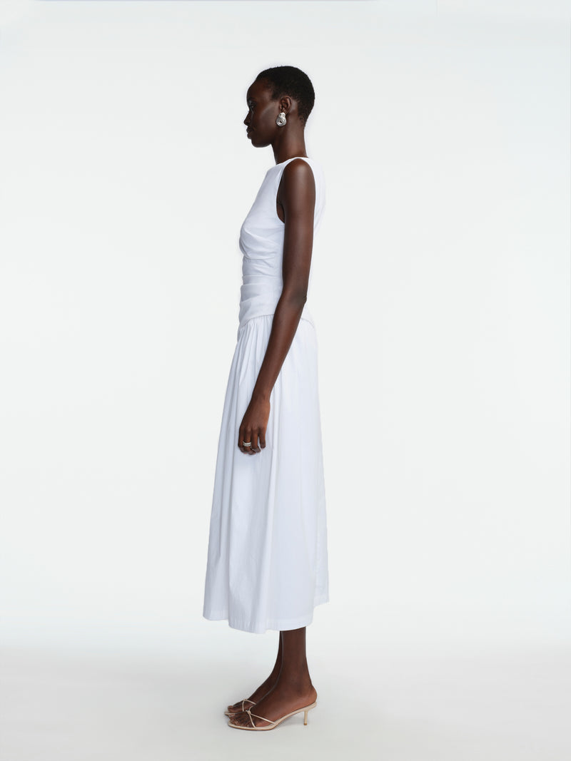 Cotton Poplin Asymmetrical Flounce Dress Lela Rose Cotton Poplin Asymmetrical Flounce Dress Lela Rose
