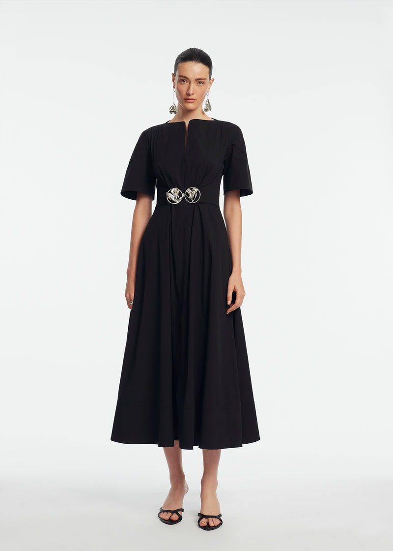 Cotton Poplin Buckle Shirtdress