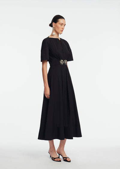 Cotton Poplin Buckle Shirtdress