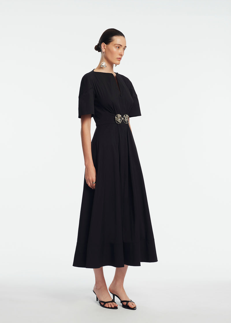 Cotton Poplin Buckle Shirtdress