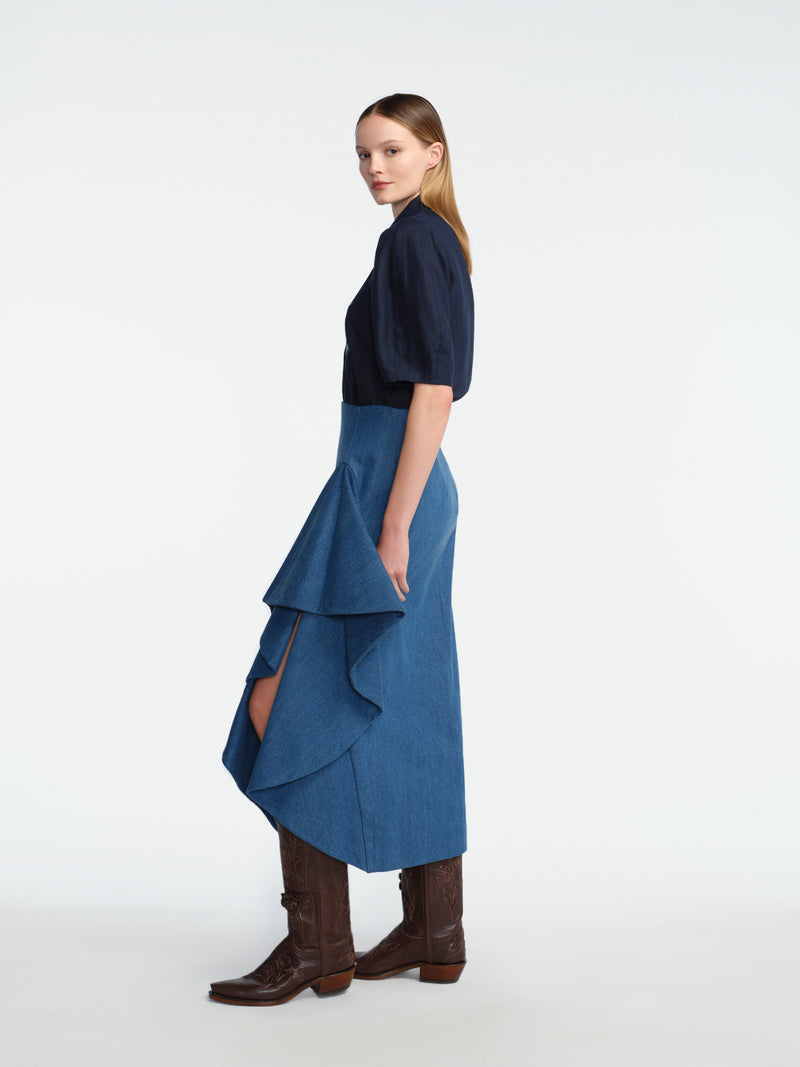 Tulip Embroidered Linen Skylark Shirt
