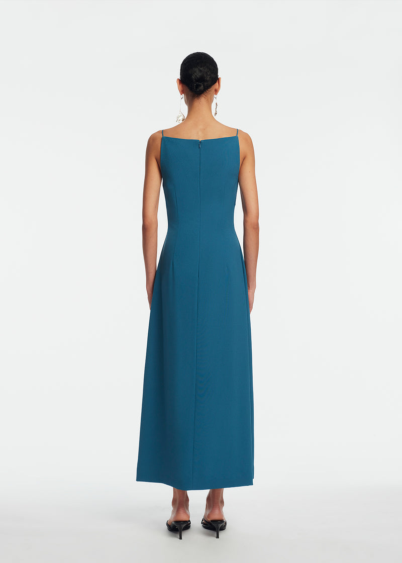 Fluid Crepe Pin Detail Draped Dress