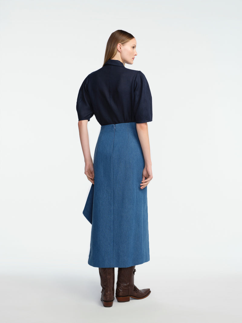 Tulip Embroidered Linen Skylark Shirt