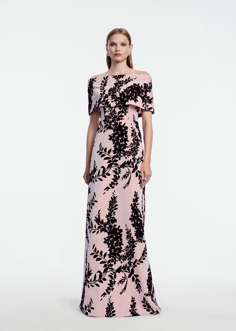 Flocked Taffeta Deedie Gown