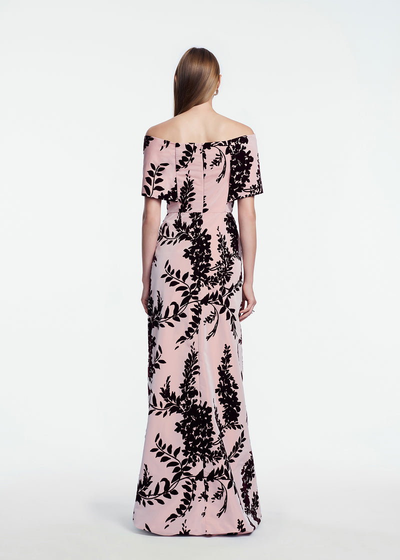 Flocked Taffeta Deedie Gown
