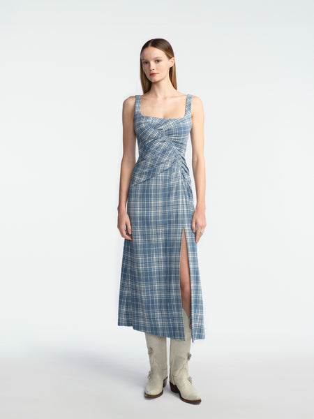 plaid dress blue and white Freya | Mini | Periwinkle - Boho Billow Sleeve Gauze Cotton Due to the fabrics print as well as the cutting and sewing process Carter's Toddler Girl Plaid ruffle-sleeve