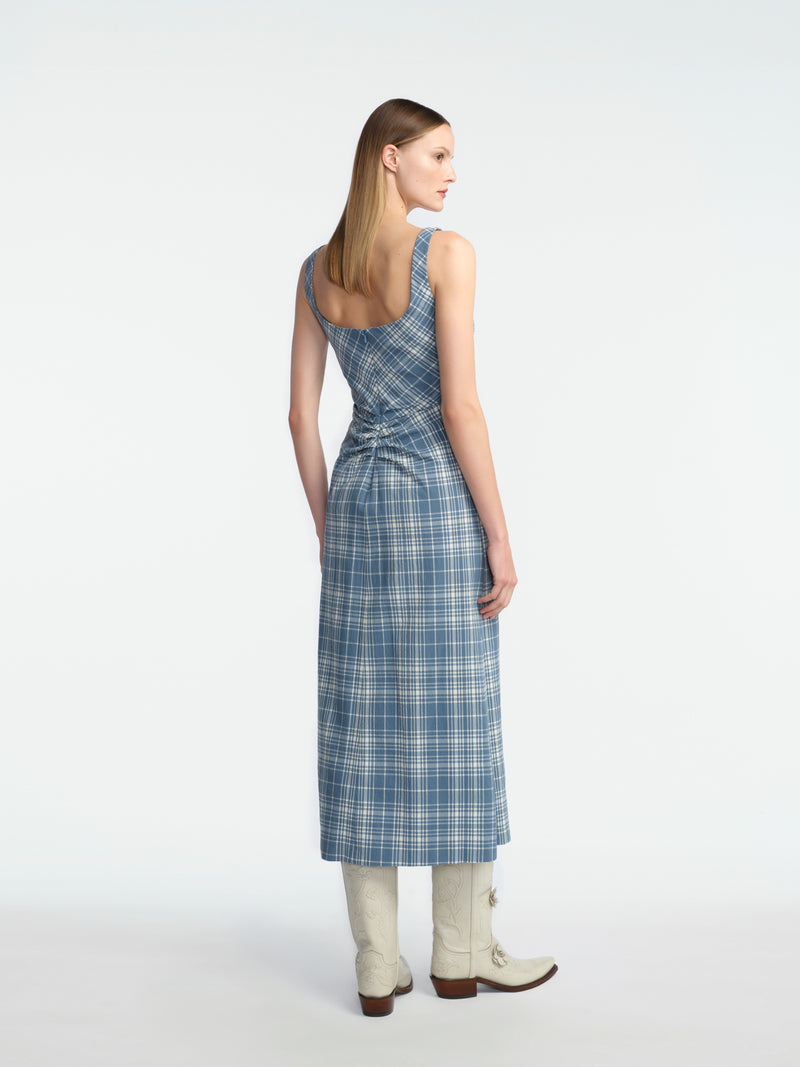 Plaid Seersucker Ruched Sparrow Dress