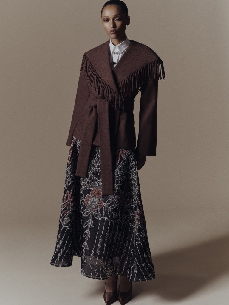 Geometric Fil Coupe Skirt