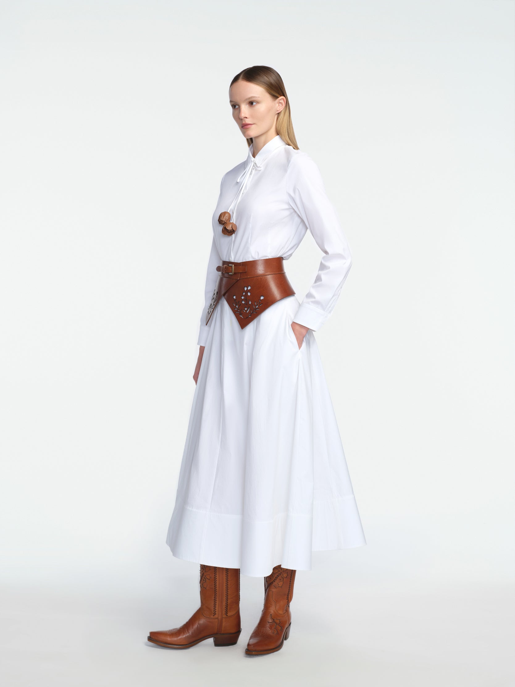 Leather Floral Lasercut Belt – Lela Rose