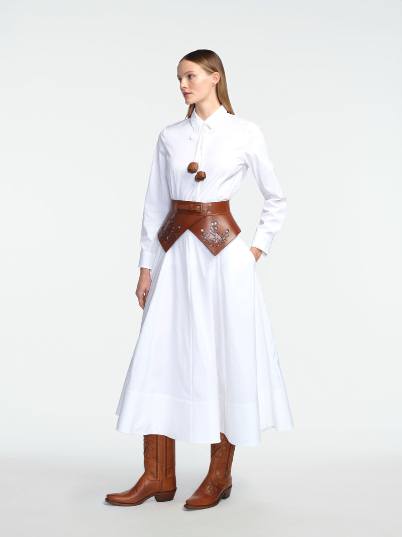 Leather Floral Lasercut Belt