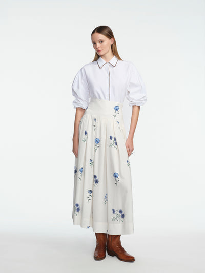 Cotton Poplin Leather Trim Harrier Shirt