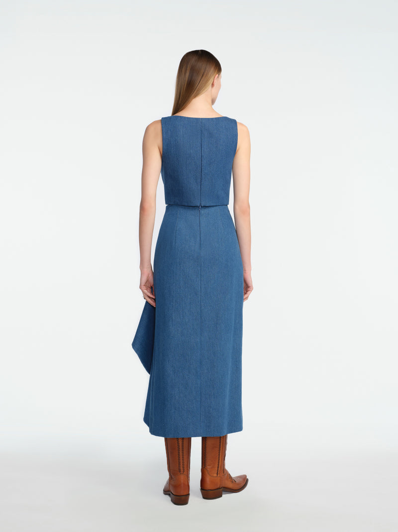 Denim Ruffle Starling Skirt