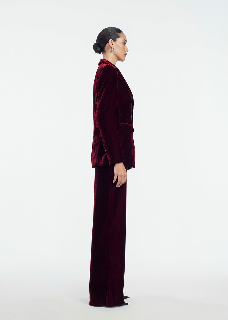 Crushed Velvet Double Breasted Blazer