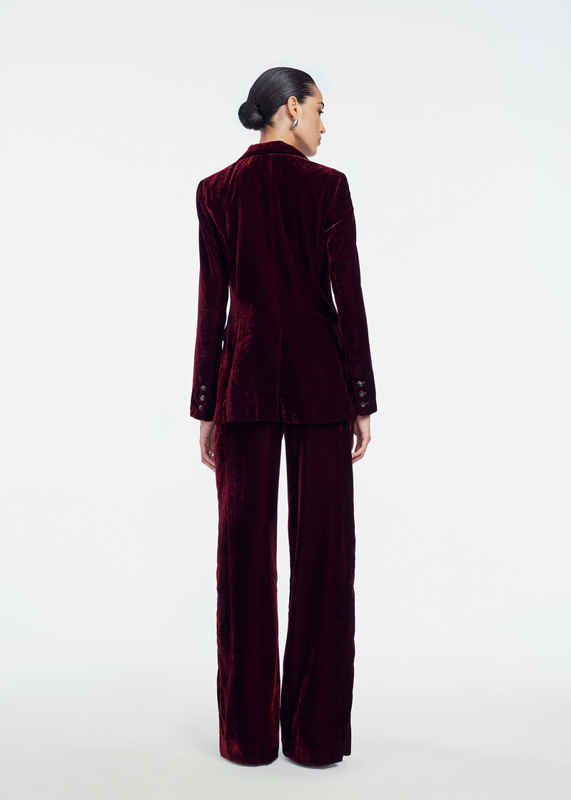 Crushed Velvet Double Breasted Blazer