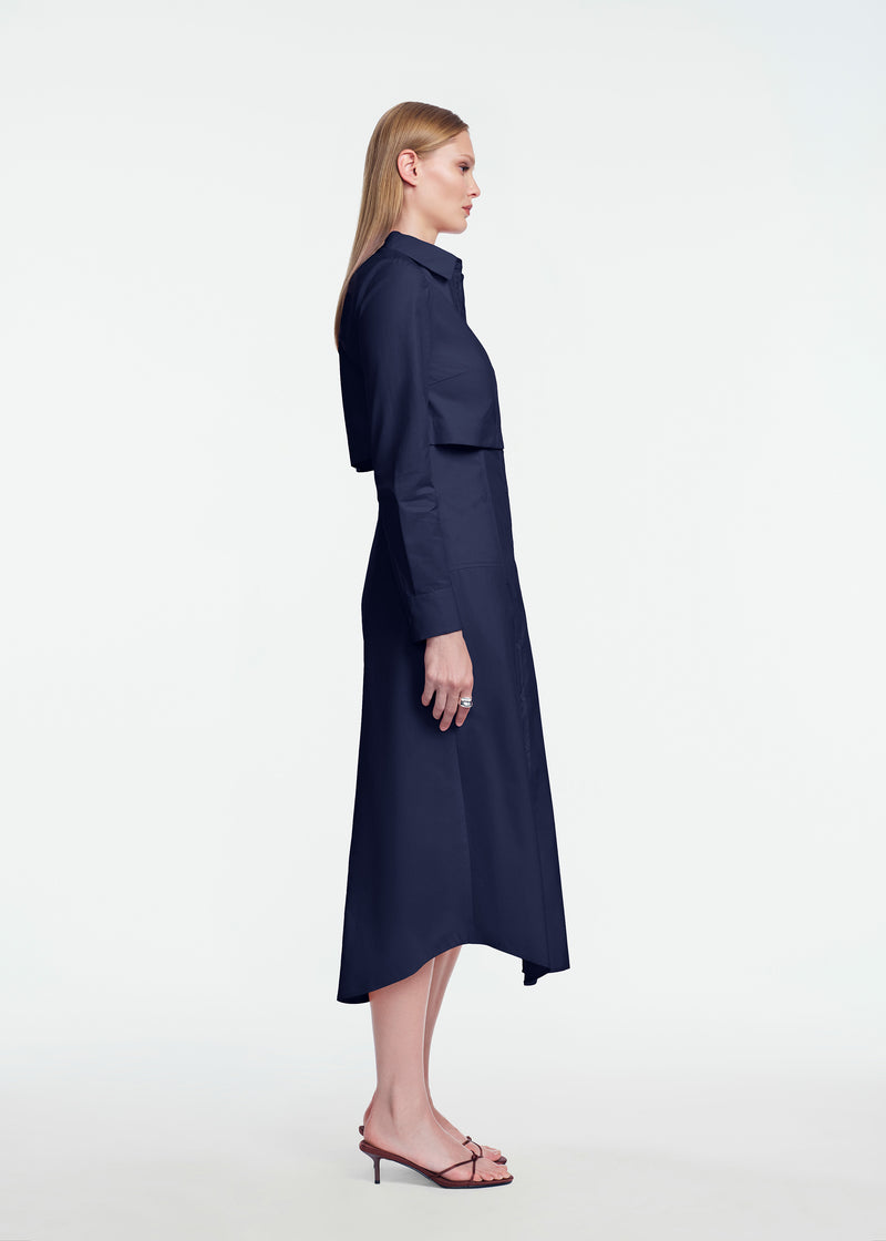 Cotton Poplin Midi Dress