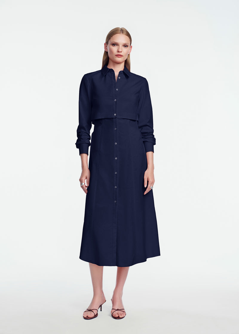 Cotton Poplin Midi Dress