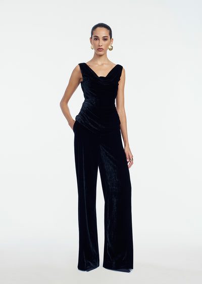 Crushed Velvet Draped Top