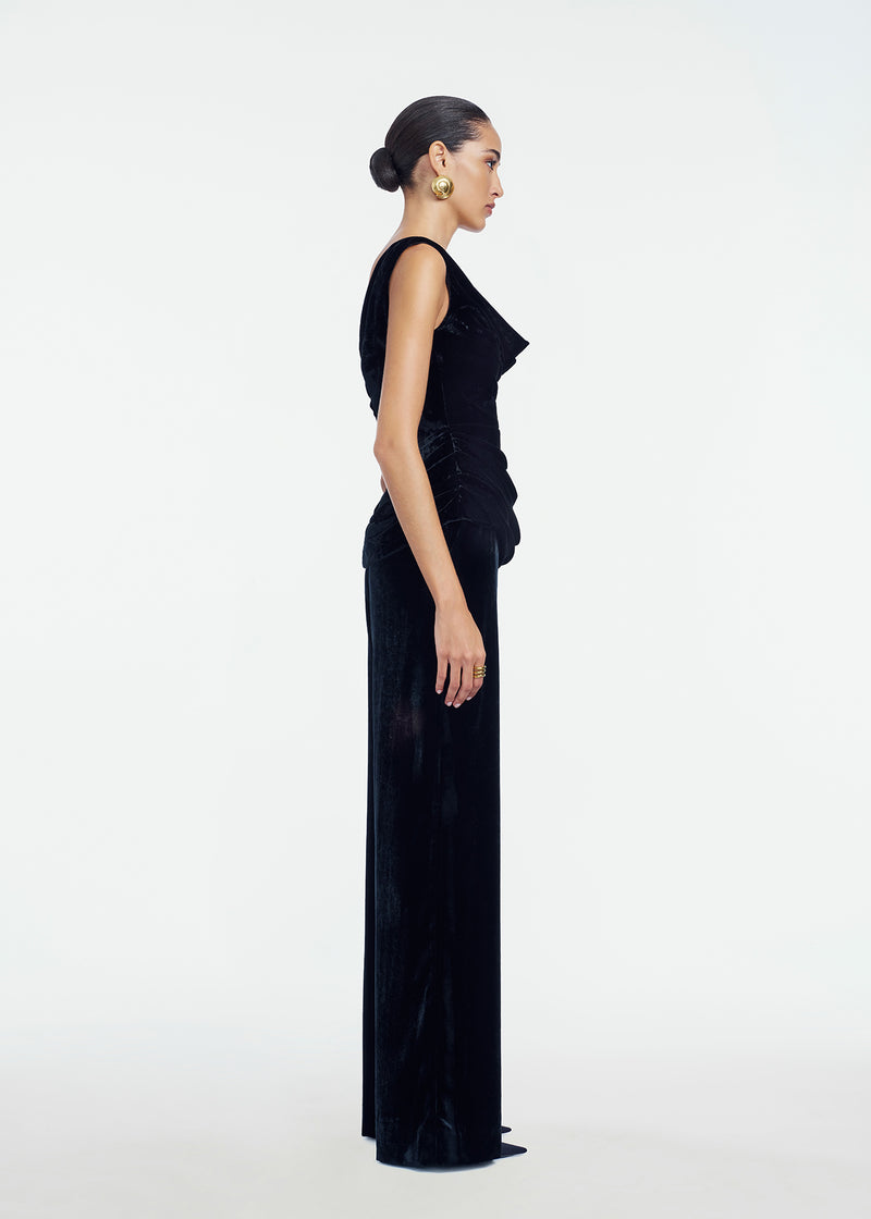 Crushed Velvet Draped Top