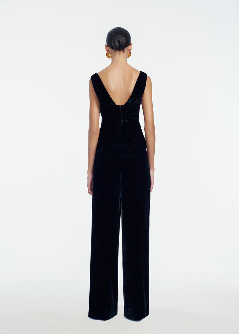 Crushed Velvet Draped Top