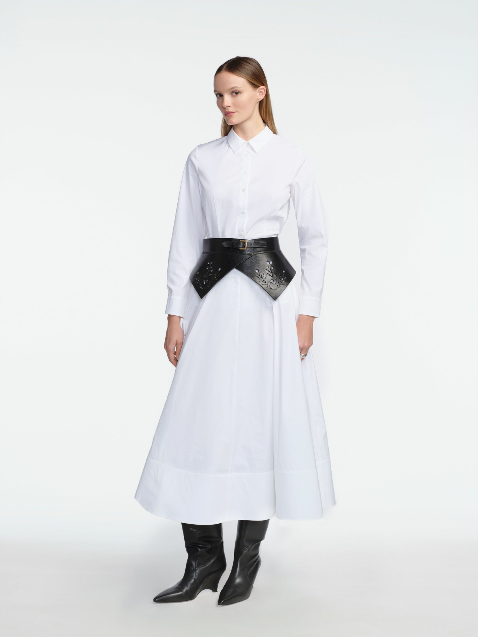 Leather Floral Lasercut Belt – Lela Rose