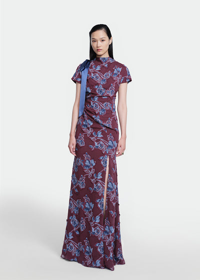 Floral Cut Chiffon Gown