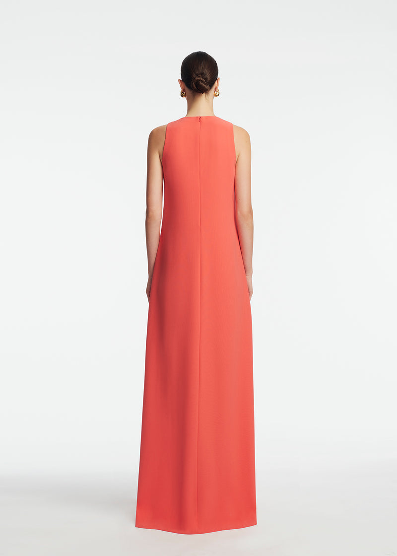 Peony Embroidered Fluid Crepe Francie Gown