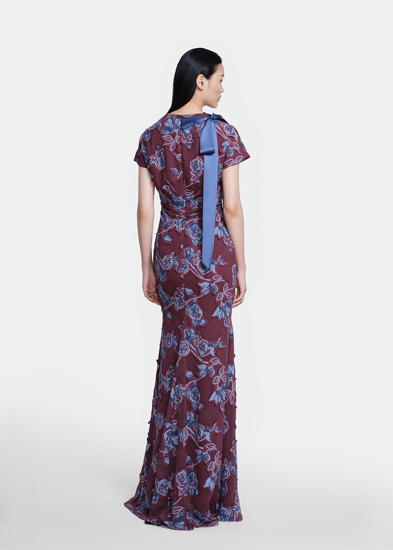 Floral Cut Chiffon Gown