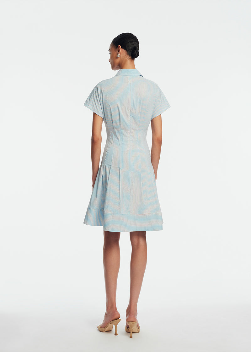 Striped Cotton Poplin Short Dress
