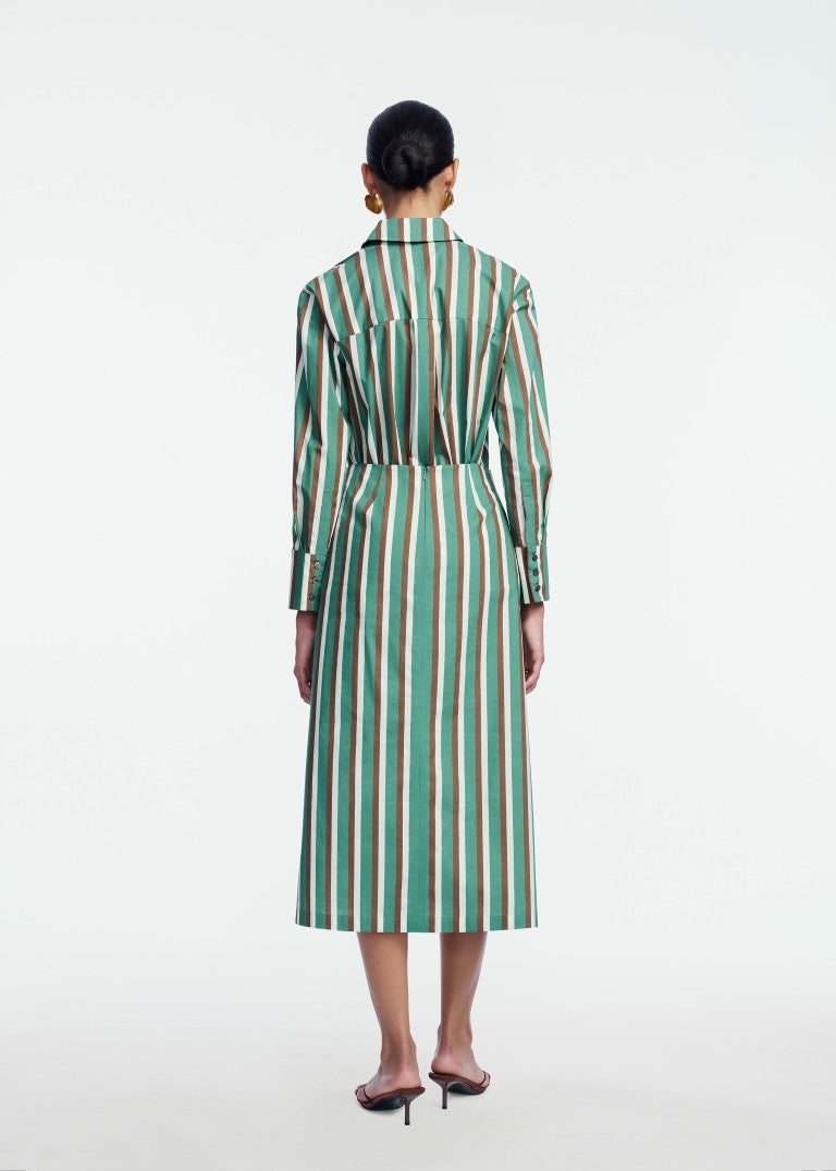 Striped Cotton Asymmetrical Skirt