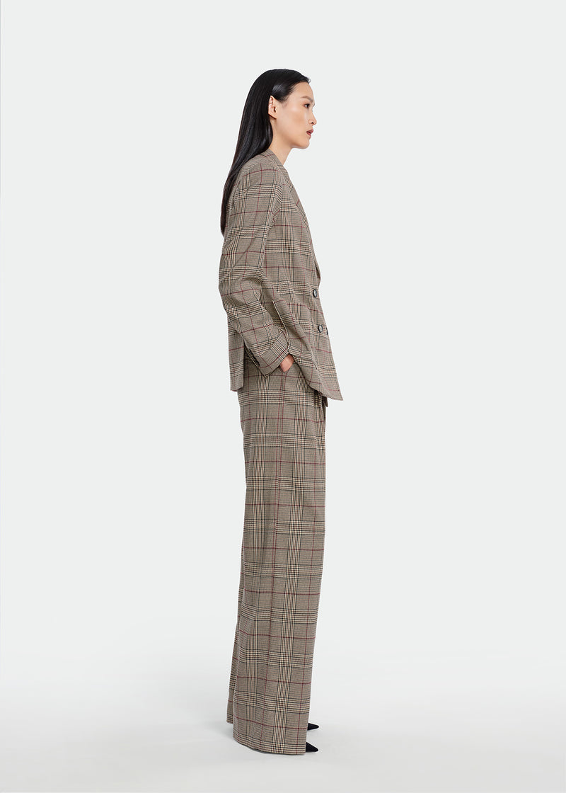 Stretch Houndstooth Double Breasted Blazer