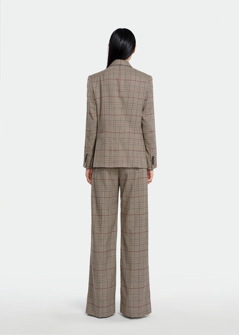 Stretch Houndstooth Double Breasted Blazer