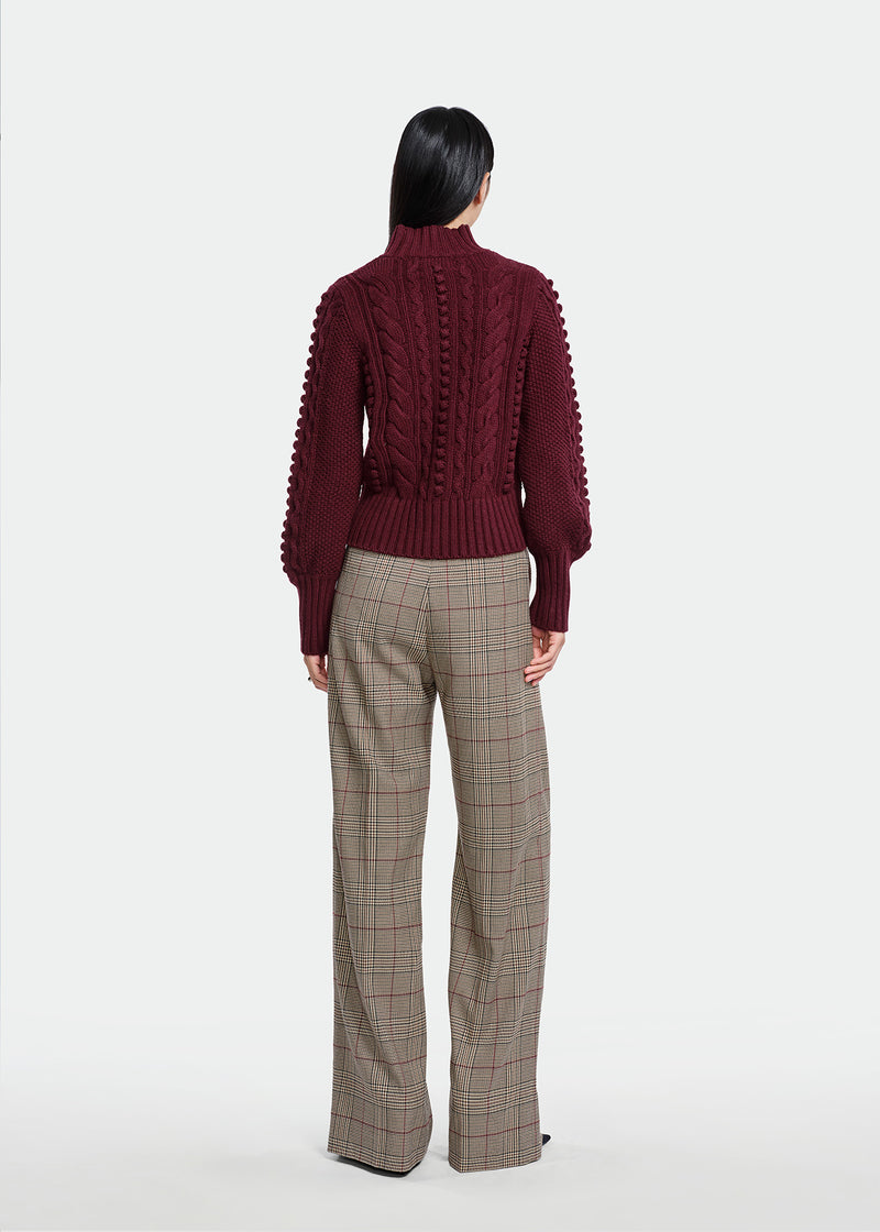 Stretch Houndstooth Pleated Pant