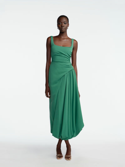 Faille Scoop Neck Bubble Dress