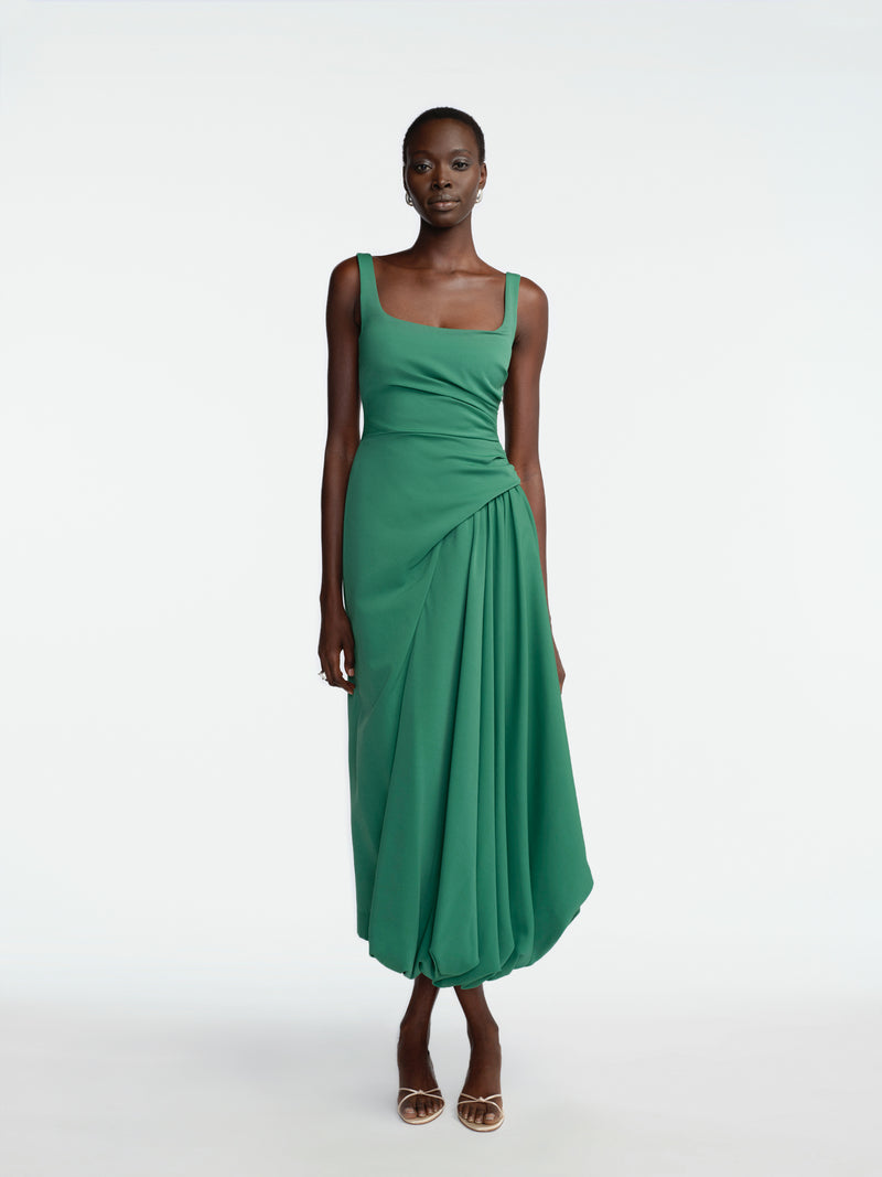 Faille Scoop Neck Bubble Dress
