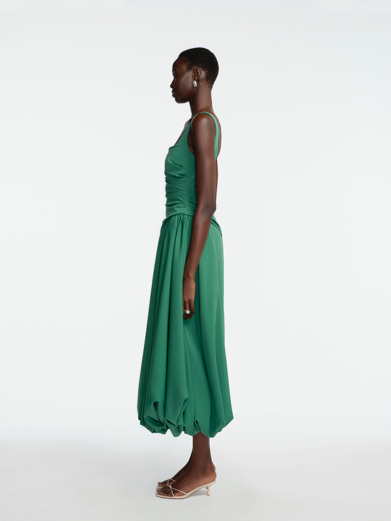 Faille Scoop Neck Bubble Dress