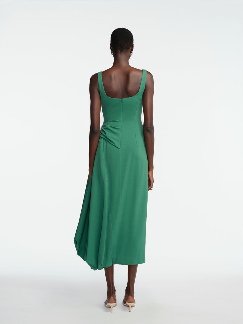 Faille Scoop Neck Bubble Dress