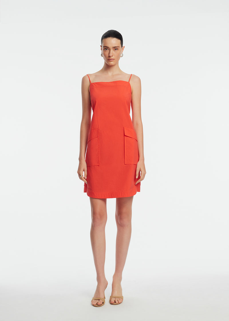 Tech Poplin Belted Dress