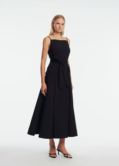 Cotton Poplin Belted Dress