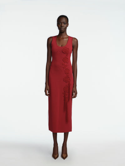 Crochet Applique Knit Dress