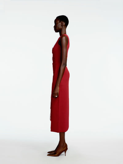 Crochet Applique Knit Dress