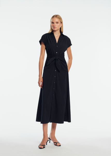 Lela Rose | Cotton Poplin Tie Waist Dress | XL