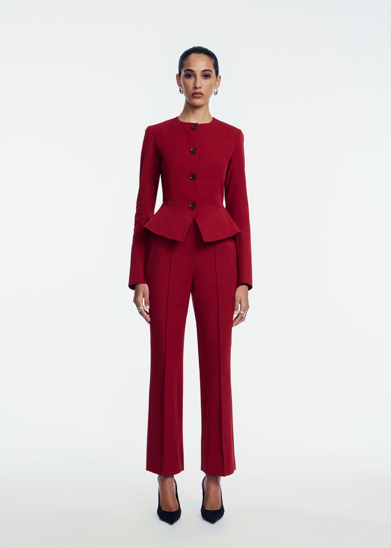 Stretch Cotton Peplum Jacket