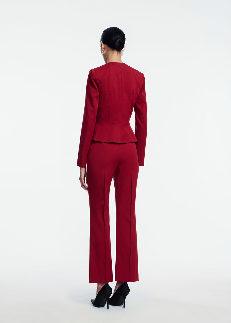 Stretch Cotton Peplum Jacket