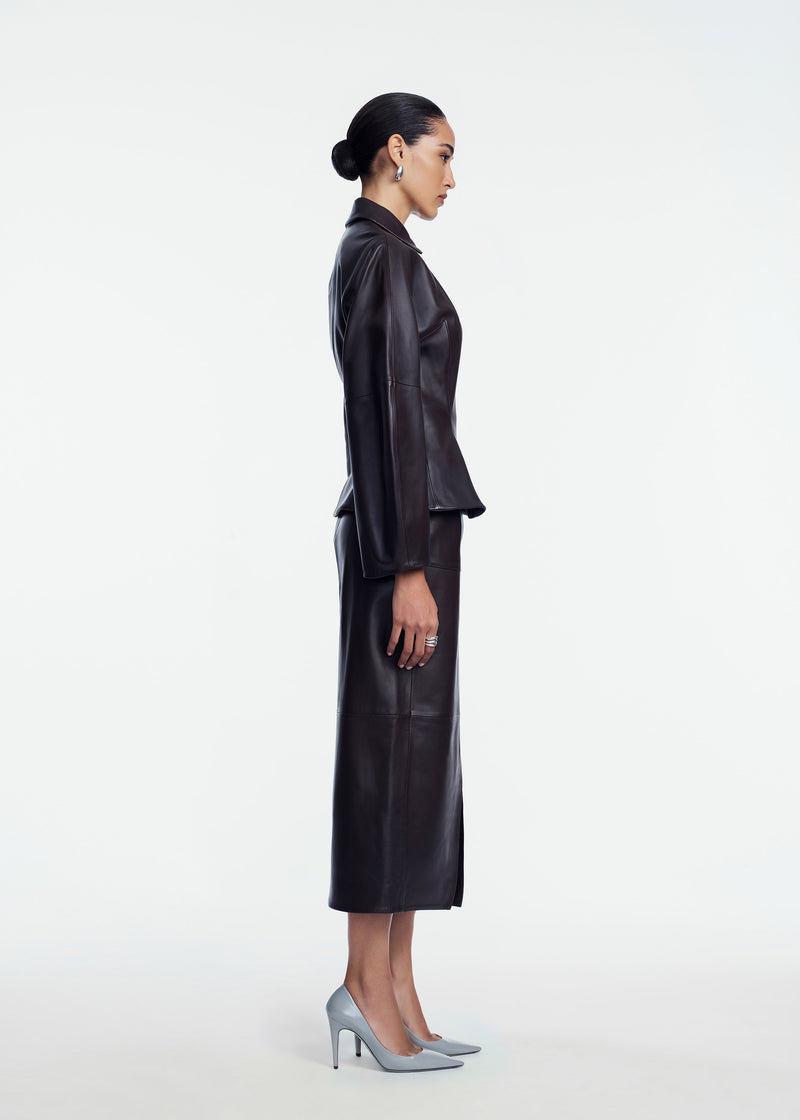 Leather Peplum Jacket