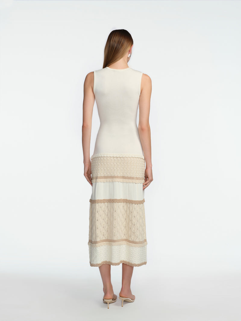 Lela Rose Pointelle Knit Dress - Multicolor / Neutral Lela Rose Pointelle Knit Dress - Multicolor / Neutral