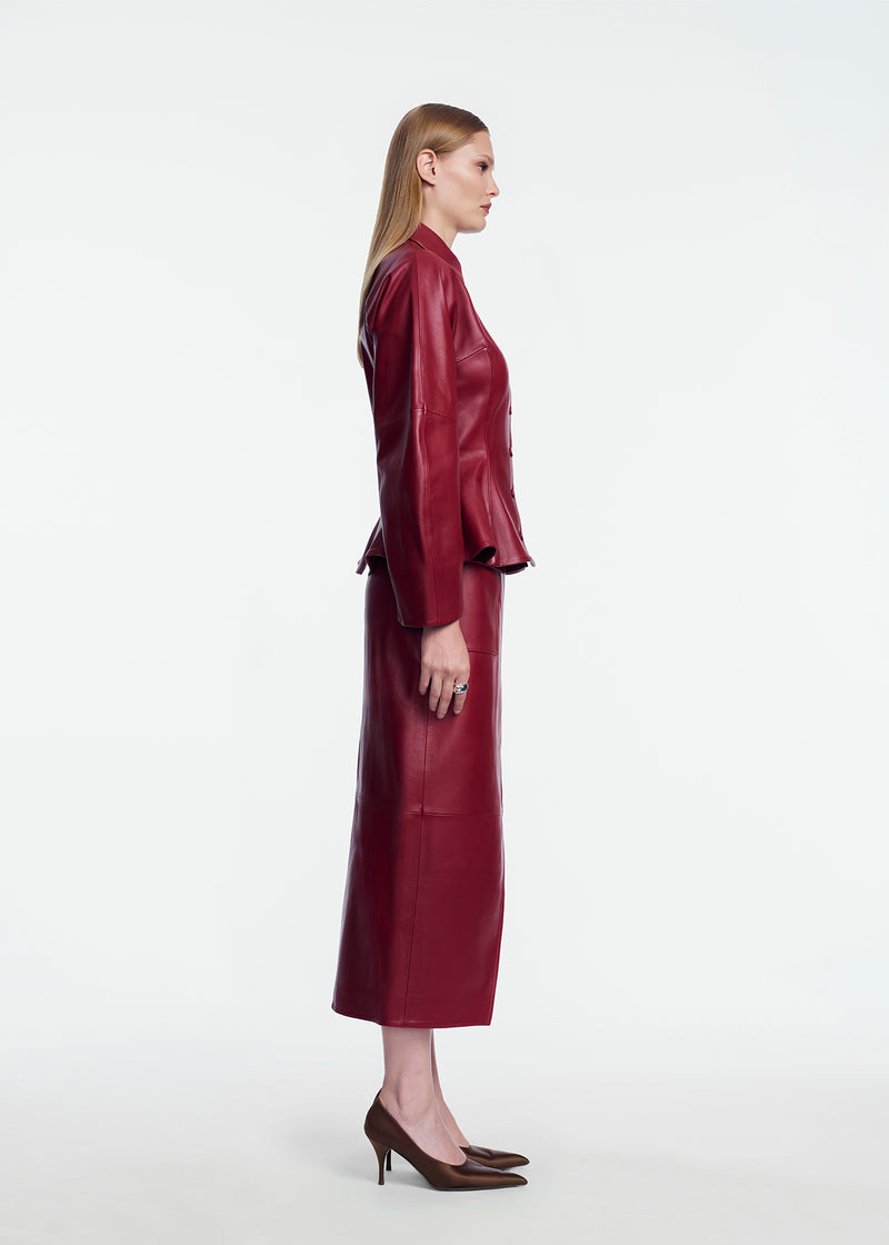 Leather Peplum Jacket