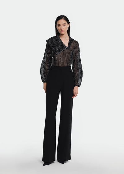 Yarn Striped Organza Top