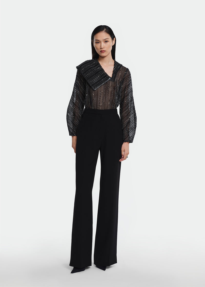 Yarn Striped Organza Top