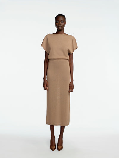 Slinky Knit Blouson Dress